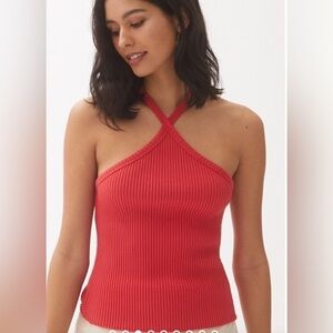 Anthropologie women’s T.La Ribbed Halter Tank top Size M NWT